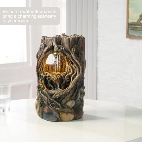 Kalona Tabletop Fountain with Artistic Stump Design