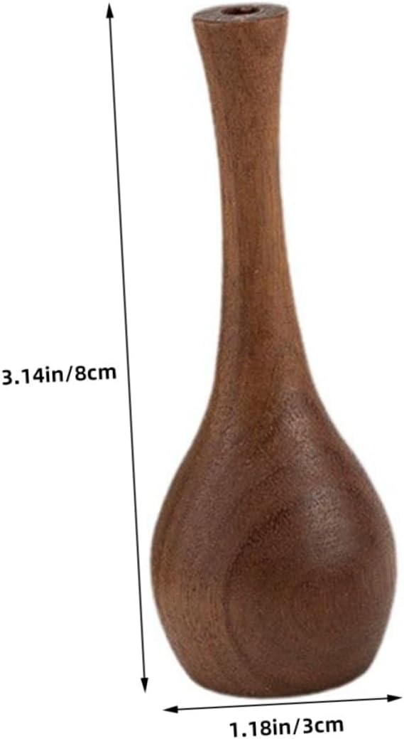 Handmade Flower Vase Rustic Decor Centerpiece Walnut Solid Wood Decorative Vase 1