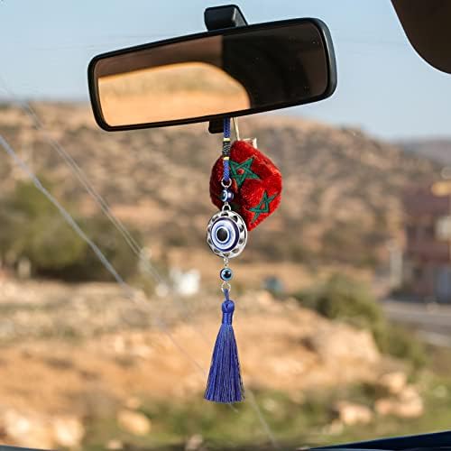 VICASKY 6pcs Evil Eye Car Hanging Ornaments with Tassels