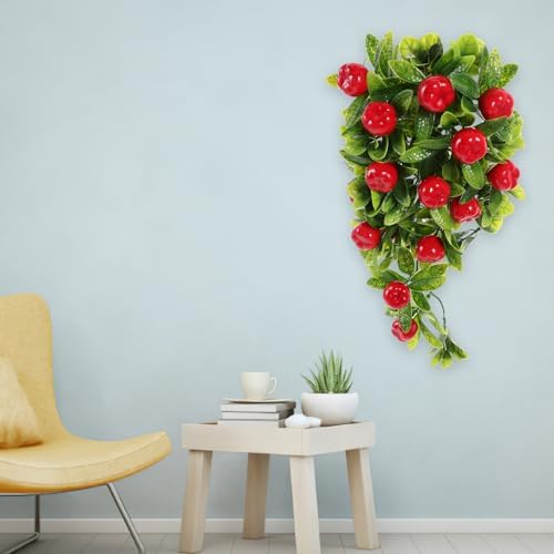 SEWACC Artificial Lemon Teardrop Wreath for Home Decor