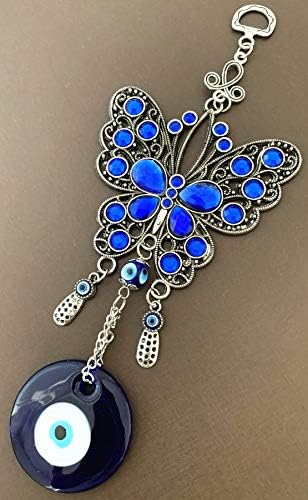 Betterdecor Turkish Blue Evil Eye Butterfly Amulet Hanging Decoration