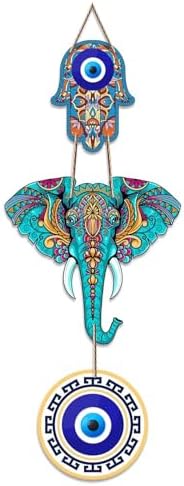 GoldenGrace Elephant Evil Eye Wall Hanging Decor