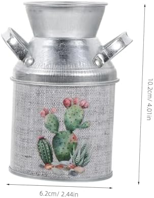 2Pcs Rustic Flower Vase Vintage Metal Plant Pot for Farmhouse Decor