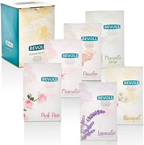 Bevoll Scented Sachets 12 Pack for Drawers Closets Cars Bathroom Wardrobe Gym Bags