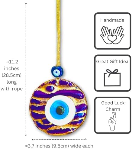 Macroria Twisted Evil Eye Halloween 35 Gold Black Glass Wall Hanging