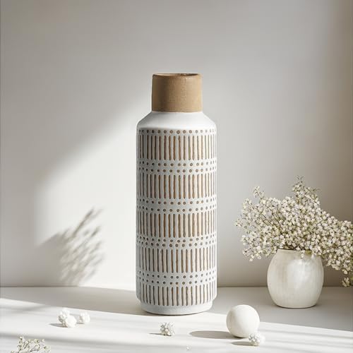 Rustic Ceramic Vase 1102 Inch Farmhouse Style Decor