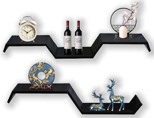 Black Floating Shelves for Wall Mounting