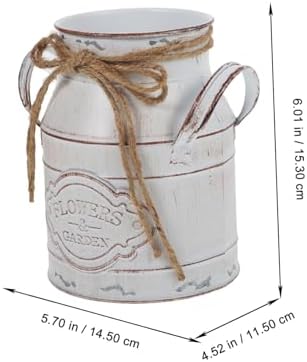 STOBAZA Rustic Metal Flower Pot for Home Farmhouse Decor