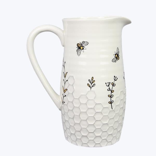 Youngs Inc Honey Bee Ceramic Water Pitcher Vase