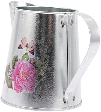 Rustic Metal Flower Bucket Vintage Iron Vase for Home Decor