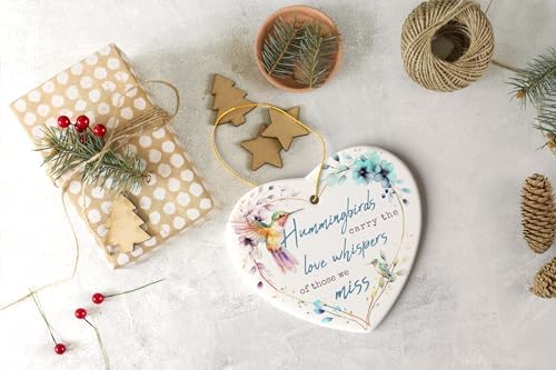 Artistic Hummingbirds Love Whispers Quote Ornament Christmas Memorial Gift