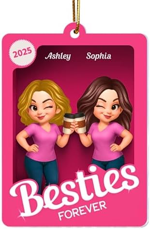 Besties Sisters 3D Pink Toy Box Acrylic Ornament