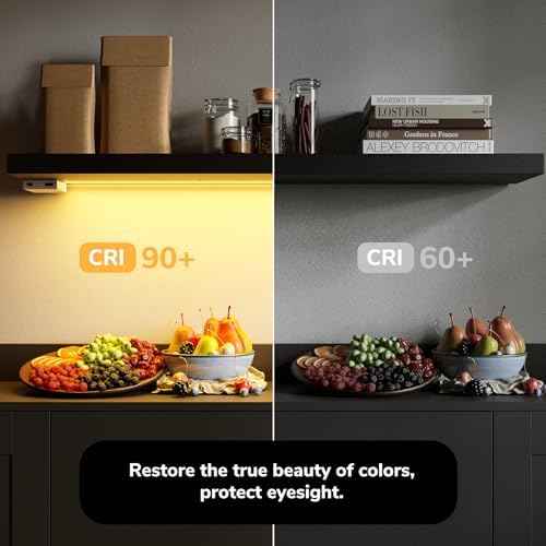 BAMEOS Black Floating Shelves with LED 31 Set of 2
