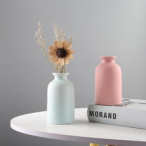 Small Size Light Blue Ceramic Vase for Home and Wedding Dcor