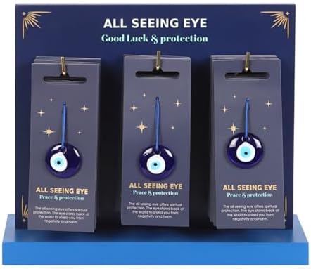 Ebros Gift All Seeing Eye Talisman Set with Display Stand