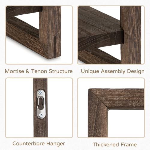 Walasis 4-Piece Wood Floating Shelves for Farmhouse Decor