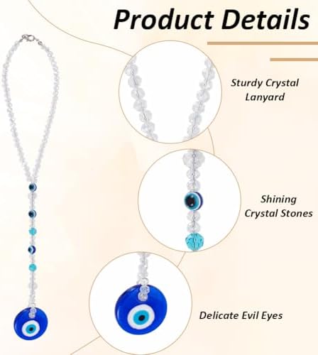 Evil Eye Car Hanging Charm with Glass Beads