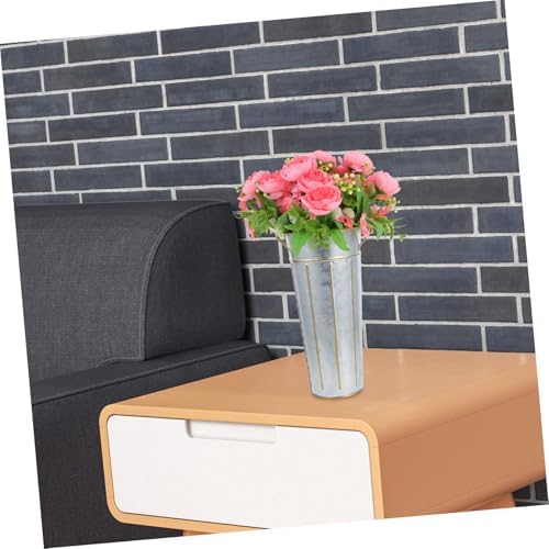 Vintage Iron Flower Arrangement Vase Rustic Decor