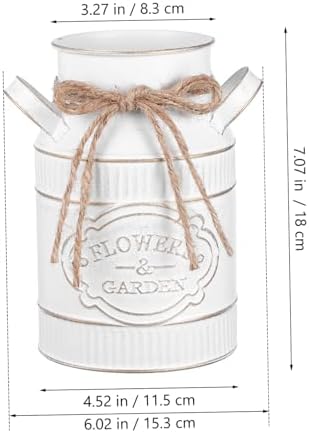 Rustic Galvanized Metal Flower Bucket Vintage Decorative Vase