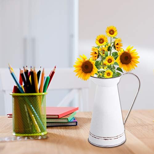 DOITOOL Vintage French Galvanized Vase for Home Decor