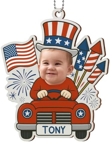 Customizable Baby 4th of July Car Hanging Ornament