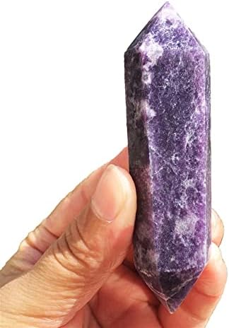 FLOAPA Natural Lepedolite Double Point Crystal Tower Stones for Home Dcor