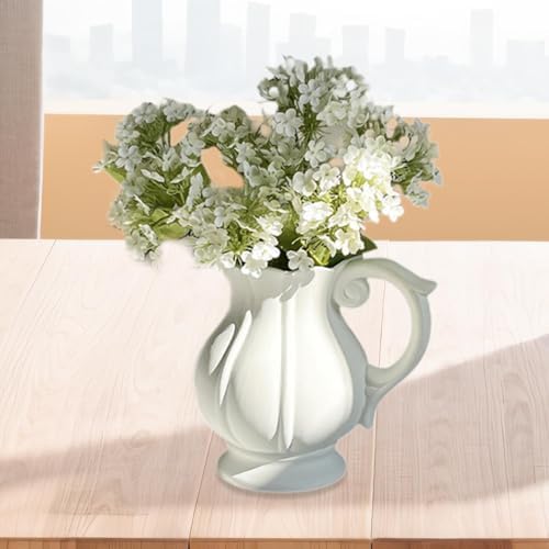 Fenteer Ceramic Flower Vase Jug Pitcher Decorative Vase for Home and Cafe
