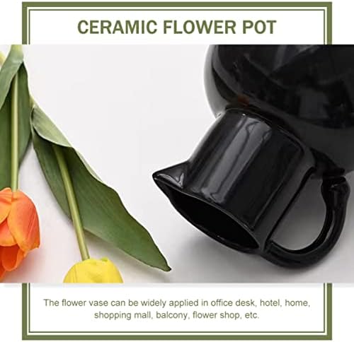 Farmhouse Ceramic Pitcher Vase for Dried Flowers and Home Decor