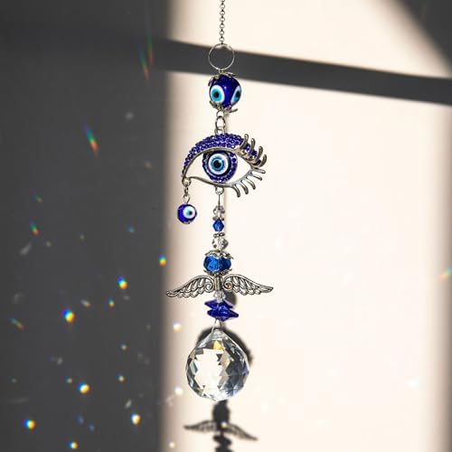 Evil Eye Crystal Wind Chimes for Window and Home Decor