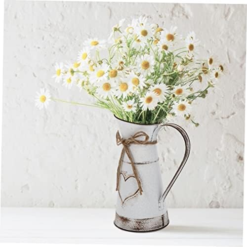 STOBAZA Metal Heart Shaped Vase Rustic Bucket Decor