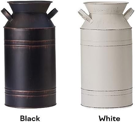 12 Inch Galvanized Metal Milk Can Vase for Home Decor