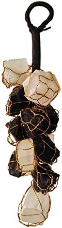 FIRSTRAY Natural Black Tourmaline and Selenite Hanging Ornament
