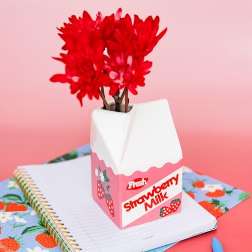 bando Vintage Carton Inspired Mini Ceramic Vase Strawberry Milk