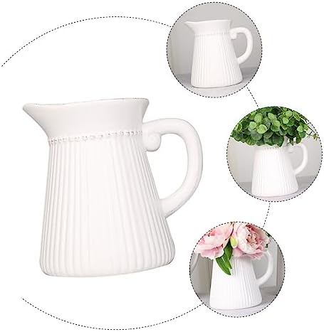 STOBAZA Elegant Ceramic Relief Milk Jug Vase