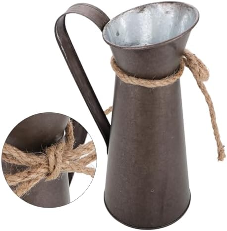 Retro Decorative Metal Flower Vase for Home and Outdoor Use