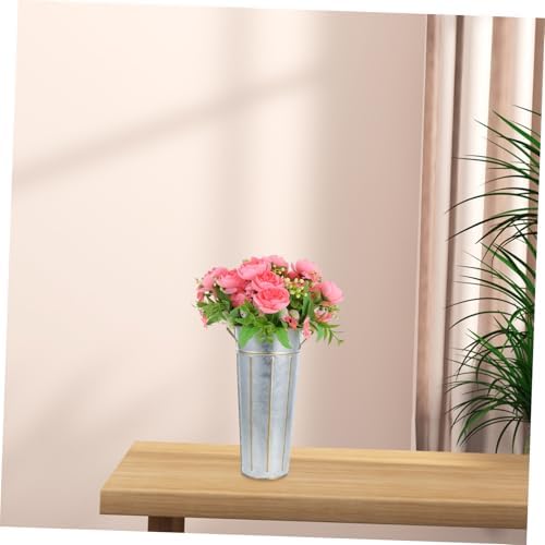 Vintage Iron Flower Arrangement Vase Rustic Decor