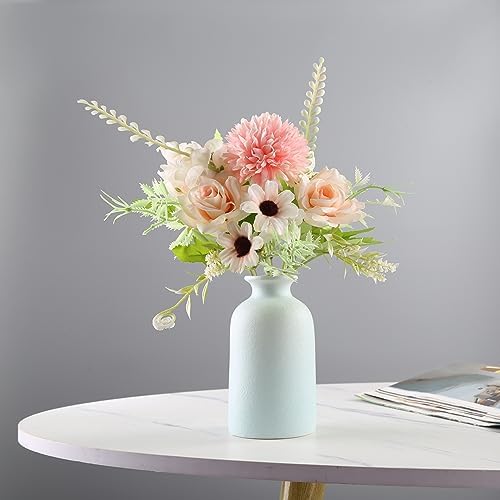 Small Size Light Blue Ceramic Vase for Home and Wedding Dcor