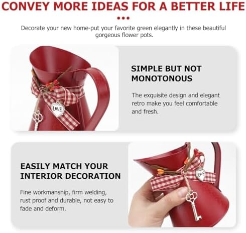 Kettle Shaped Iron Flower Vase for Home Decor