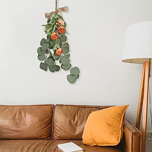 236 Inch Eucalyptus Swag with Flowers Wall Hanging Decor