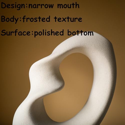 Modern White Ceramic Vase Set of 2 for Home Decor