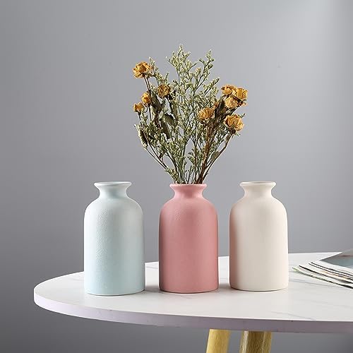 Small Size Light Blue Ceramic Vase for Home and Wedding Dcor