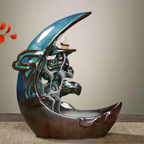 Moon Backflow Incense Holder with 60 Cones