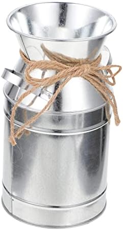 STOBAZA Rustic Metal Flower Vase Vintage Milk Jug Decor
