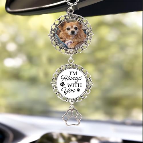 Double-Sided Custom Photo Car Pendant Memorial Charm for Pet Remembrance