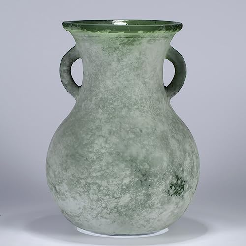 79in Green Glass Vintage Vase with Double Ears