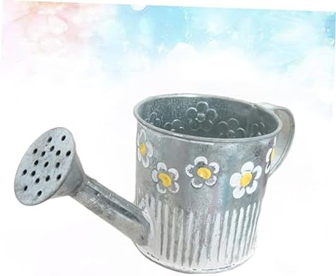 VINTORKY Iron Watering Pot Shape Flower Vase for Home Decor