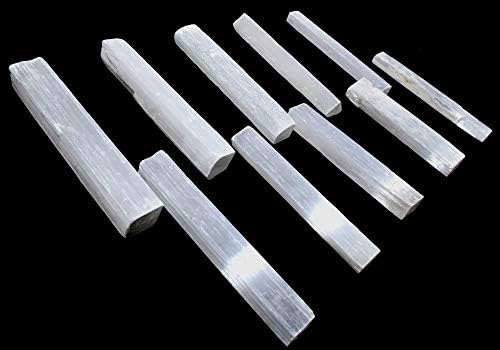 HQRP 5 Inch White Selenite Sticks 20PCS Natural Decor Stones