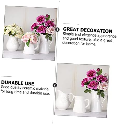 Trendy White Ceramic Flower Holder Decorative Vase