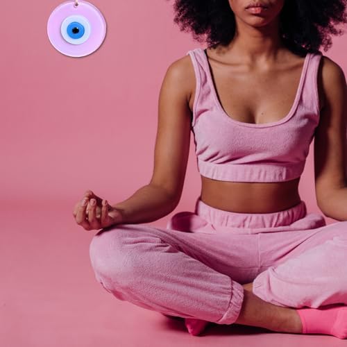 Powder Pink Boho Evil Eye Wall Hanging Decor Good Luck Charm Gift for Girls Handmade Turkish Nazar Amulet