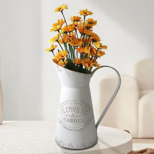 Rustic Shabby Chic Small Metal Flower Vase